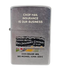 1977 Zippo Adv Farmers Mutual Hail Insurance Co Des Moines IA