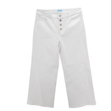 NWOT J. McLAUGHLIN Loris White Wide Leg Button Fly Cropped Stretch Jeans Size 10