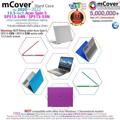 NEW mCover  Hard Case for 13.5'' Acer Spin 5 SP513 series Windows 2-in-1 laptop