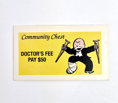 1995 Monopoly Deluxe Edition Community Chest  Doctor's Fee  Card Replacement