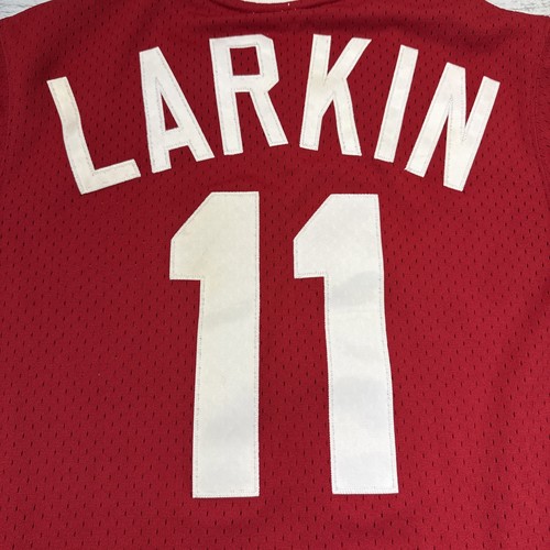 Camiseta deportiva Mitchell and Ness MLB Cooperstown 36 pequeña Barry Larkin de los Rojos de Cincinnati - Imagen 12 de 17
