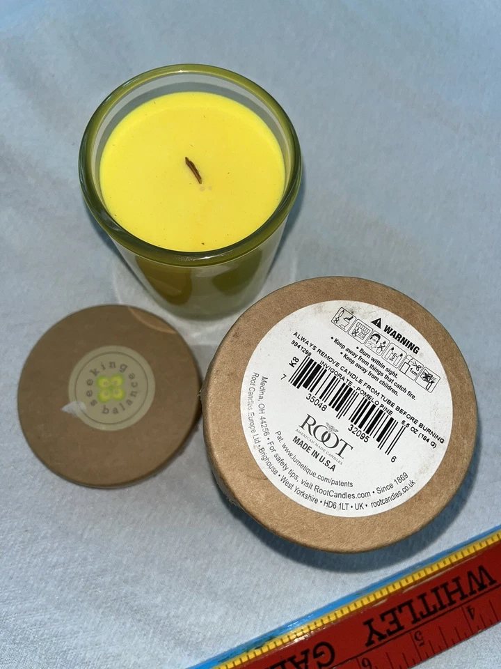 Nuevo ROOT Vela Vigorizante Pomelo Pino Aceites de Soja Buscando Equilibrio Vidrio Caja 6.5 OZ Foto 4 de 4