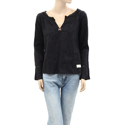 Odd Molly Anthropologie Sun Seeker Floral Lace Blouse Top Cotton XS-0 NEW 256686