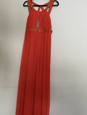 City Studio Dress - Size 9 Women's - Coral, 63" long w/ gems