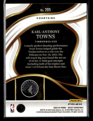 2023 Select #205 Karl-Anthony Towns Tiger Stripe SSP | eBay