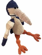 Crochet King Fisher Handmade Stuffed Soft Baby Plush Yarn 24  One Of A Kind Toy