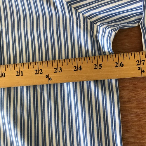 L. L. Bean knitterarmes Hemd Herren XL blau gestreift Button Down Langarm - Bild 9 von 15