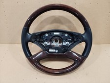 10-14 Mercedes Benz S400 S550 Cl550 Blk Leather Wood Steering Wheel A2214609403