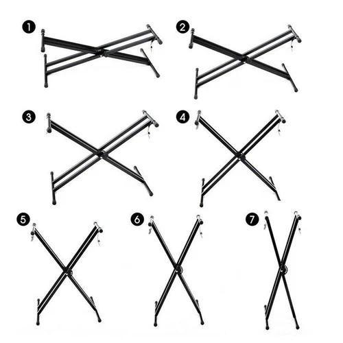 Adjustable Music Keyboard Stand Portable Piano Stool X-Shaped Bench Seat Set AU - Picture 6 of 21