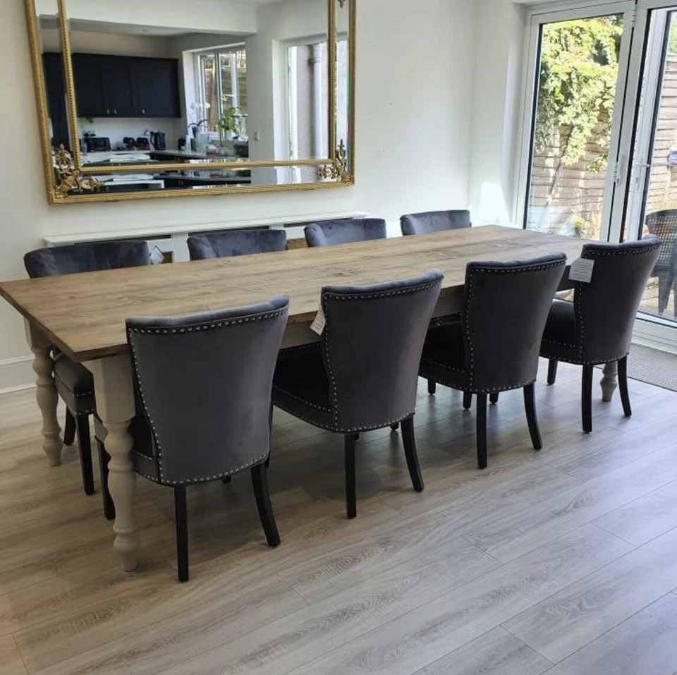 Handmade Farmhouse Dining Room Table Set - Image 4 of 4