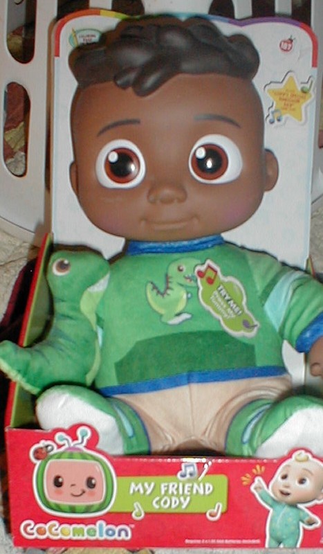 NIB COCOMELON MY FRIEND CODY Interactive Songs Phrases Sounds 11" Plush w/Dino