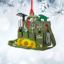 Gardening Girl Carry Bag, Personalized shape Ornament, Christmas Gift