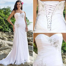 Wedding Gown Bridal Sweetheart Chiffon Dresses Gorgeous Neckline Beaded Lace
