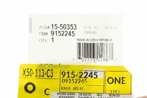 Genuine GM 1997-2019 Chevrolet Pontiac GS Ambient Air Temperature Sensor 9152245 - Picture 2 of 8