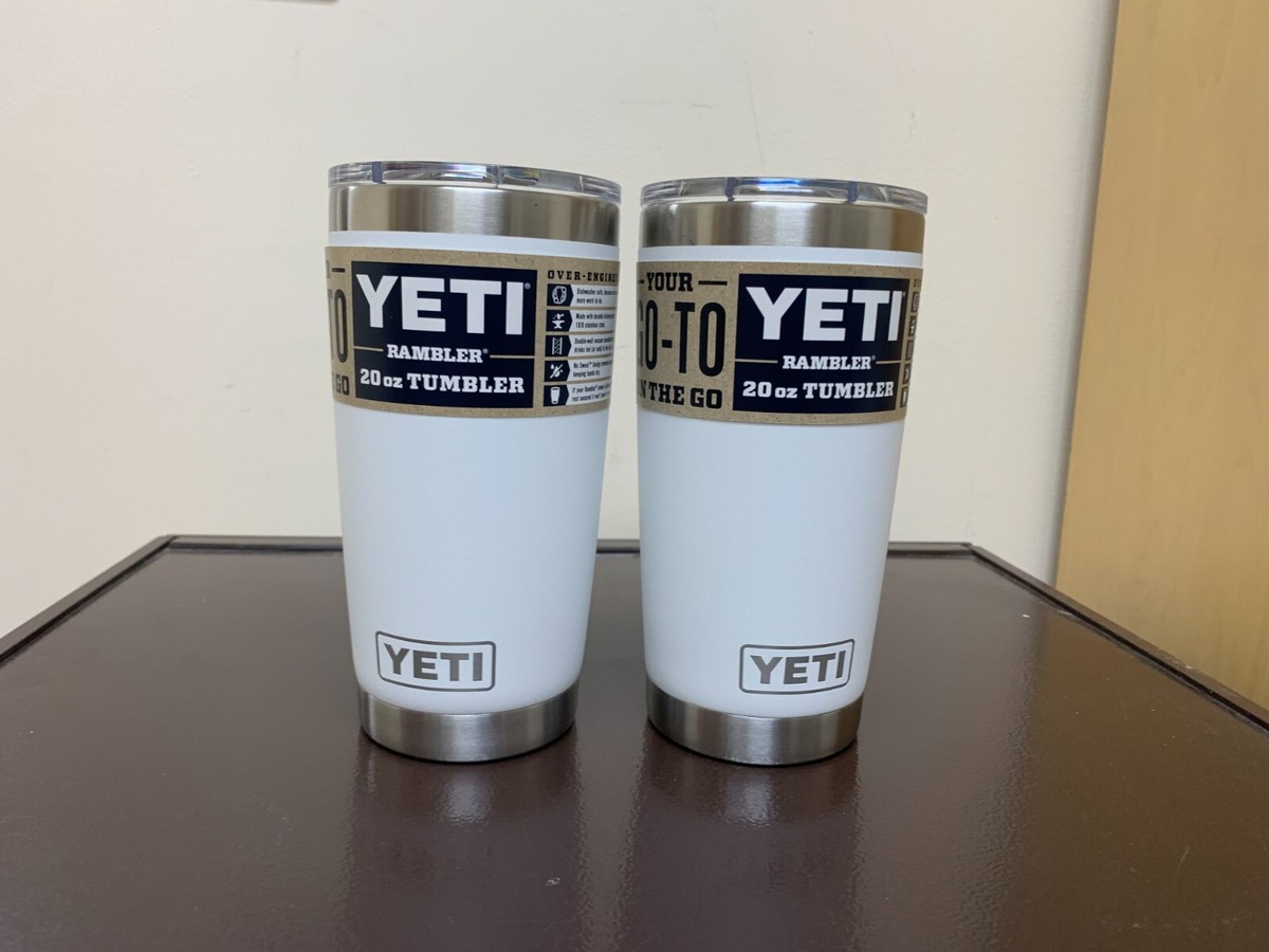 Yeti Rambler 20oz Tumbler White - Set of 2 - New - Free