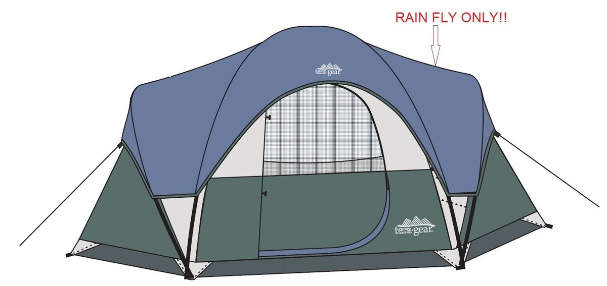 NEW Blue Rain Fly for Tera Gear Tent, LBL-14105, RAIN FLY ONLY