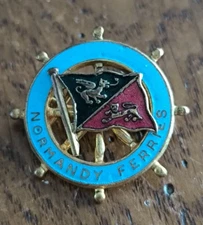 Normandy Ferries Enamel Brooch Badge /X69