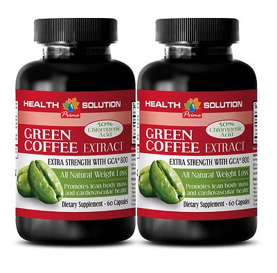 Organic Detox - Anti Aging Products GREEN COFFEE EXTRACT WITH GCA  800 2 Bottles