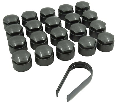 WHEEL NUT COVERS FOR VAUXHALL CORSA F E D C 17mm PREMIUM CAPS + TOOL DARK GREY