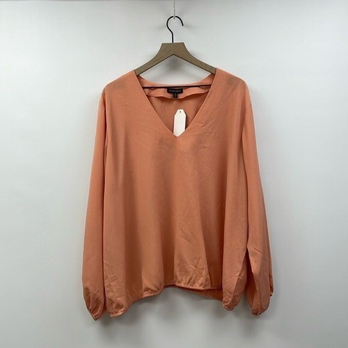 NWT Universal Standard Better Than Silk Balloon Sleeve V-Neck Blouse Pink 22-24 - 第 2/10 張圖片