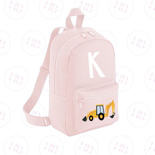 Personalised Digger Backpack Nursery Rucksack Kids Back To School Bag - Picture 5 of 14