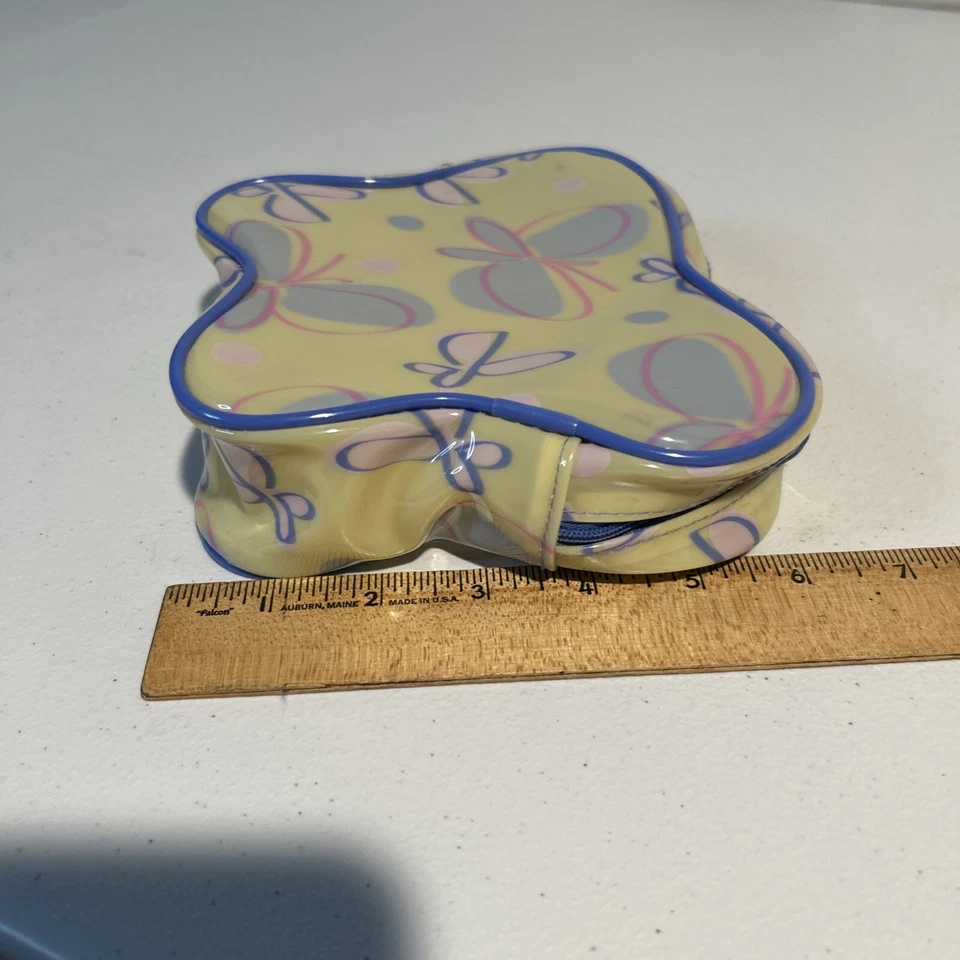 Estuche de maquillaje vintage de mariposa amarilla Avon Foto 4 de 4