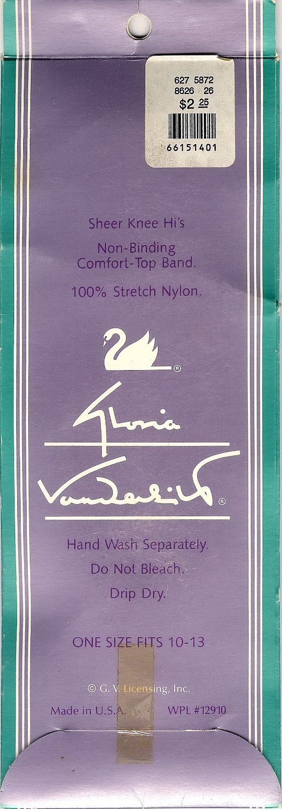 NEW Gloria Vanderbilt Beige Sandalfoot Sheer Knee Hi's Non-Binding Top Sz 10-13