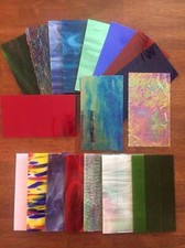 Stained Glass Sheet Variety Pack of 20- 7" X 4" Pieces of Premium Glass  