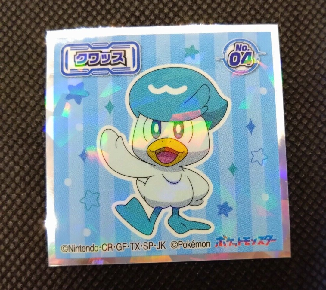 Quaxly Pokemon No.04 Kira Sticker Seal Japanese From Japan