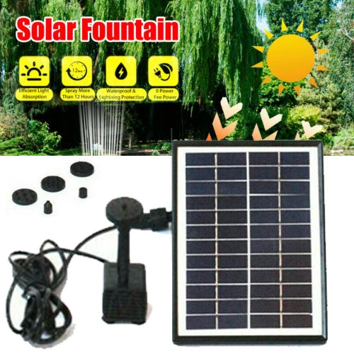 400L/H Solar Panel Powered Water Pump Garden Pool Pond Fish Aquarium  Fountain | eBay