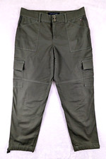 Tommy Hilfiger sz 6 Chelsea Cargo Pants olive green stretchy 0821