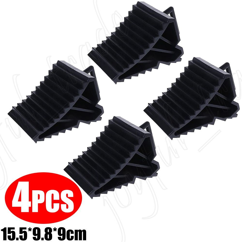 2/4PCS Heavy Duty Rubber Wheel Chock Tough Chocks Stops Car Boat