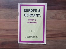 Europe & Germany - Today and Tomorrow - 1945 P/B Booklet - WW2 Military interest