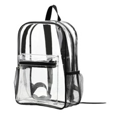 Clear PVC Backpack Heavy Duty Water Resistant Transparent Rucksack UK