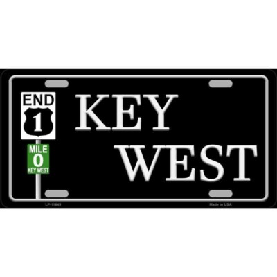 Key West Highway MINI Size 4''x2.2'' License Plate Metal Sign for Home