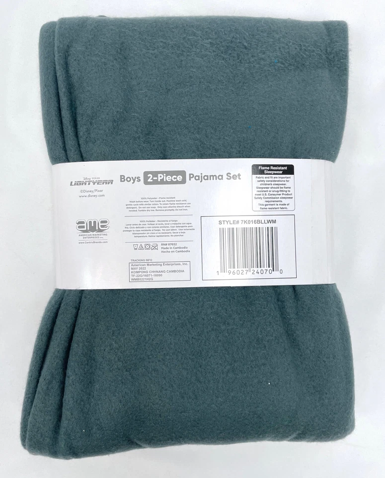 Disney Pixar 6/7 Niños Buzz Lightyear PJ’s Pantalones Manga Larga Conjunto de 2 piezas Blanco Vellón Foto 2 de 3