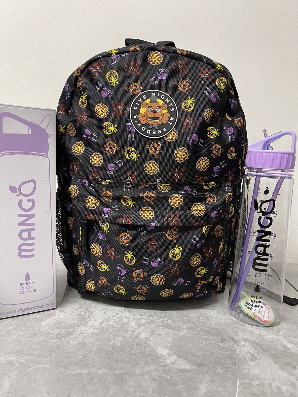 FIVE NIGHTS AT FREDDY'S Niñas, Mochila con Botella de Agua Bolso Escolar Ganga