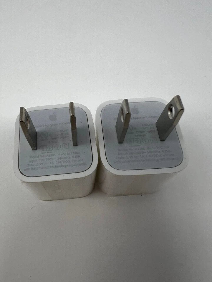📱🍎 Lote de 2 cargadores de pared OEM Apple 5W USB Power Cube | A1385 | USB 🔌 Foto 3 de 4