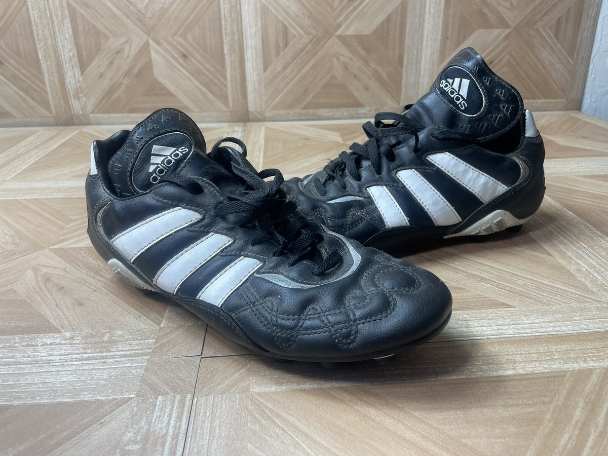 Vintage 1996 adidas Tyn Soccer Cleats Black White Men's Size 8.5