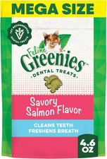 Greenies Feline Dental Cat Treats Salmon 4.6 oz Vet-Recommended