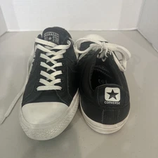 Converse All Star Unisex Black Leather Sneaker SIZE M-9.5 W-11.5