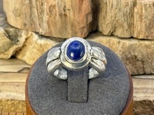 Vintage Southwestern Artisan Sterling Silver Blue Lapis Ring sz 6.75-LBB11.2025