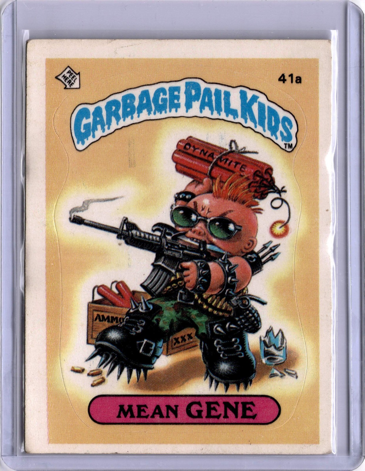 1985 Topps Garbage Pail Kids Series 1 #41a Mean Gene Glossy Back