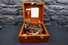 Antique Brass Marine Sextant by H.Hughes & Son Dated 1931 ~ Cased and In VGC