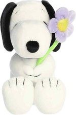 New Officially Licensed Aurora Adorable Purple Flower Peanuts Snoopy Plush, 11"