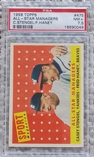 1958 Topps #475 Casey Stengel Fred Haney All-Star Managers PSA 7.5 NM+ Yankees