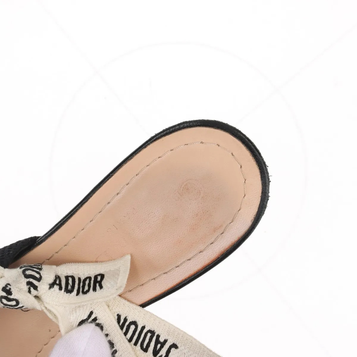 Christian Dior J'ADIOR Leather x fabric Strap Pumps Ladies' Black x ivory slingb thumbnail 14