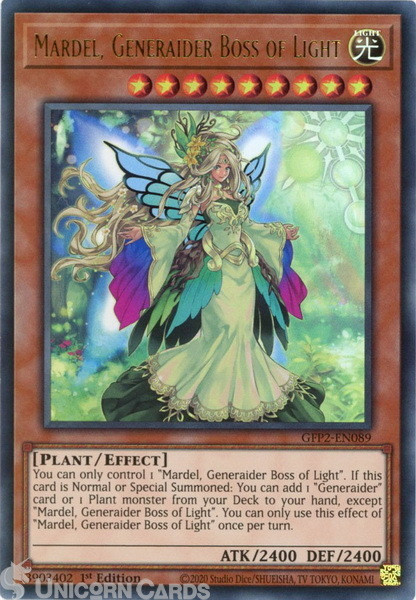 GFP2-EN089 Mardel, Generaider Boss of Light Ultra Rare 1st Edition Mint YuGiOh C