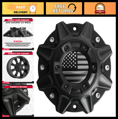 Matte Black Center Cap for 48 & 845 Morax Rims - American Flag Design, 1 Pack