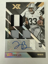 Panini XR Lynn Bowden Jr. Rookie Triple Swatch Autograph Raiders White /15 #231